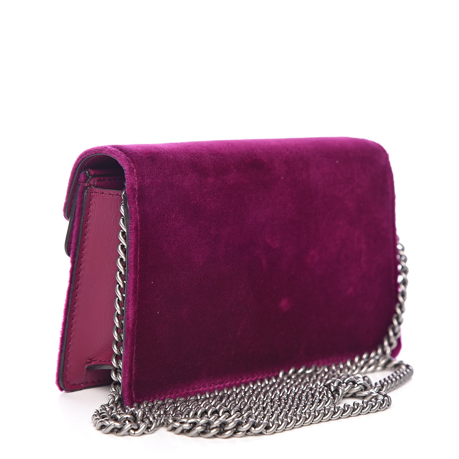 Gucci Velvet Super Mini Dionysus Shoulder Bag Fuchsia Violet