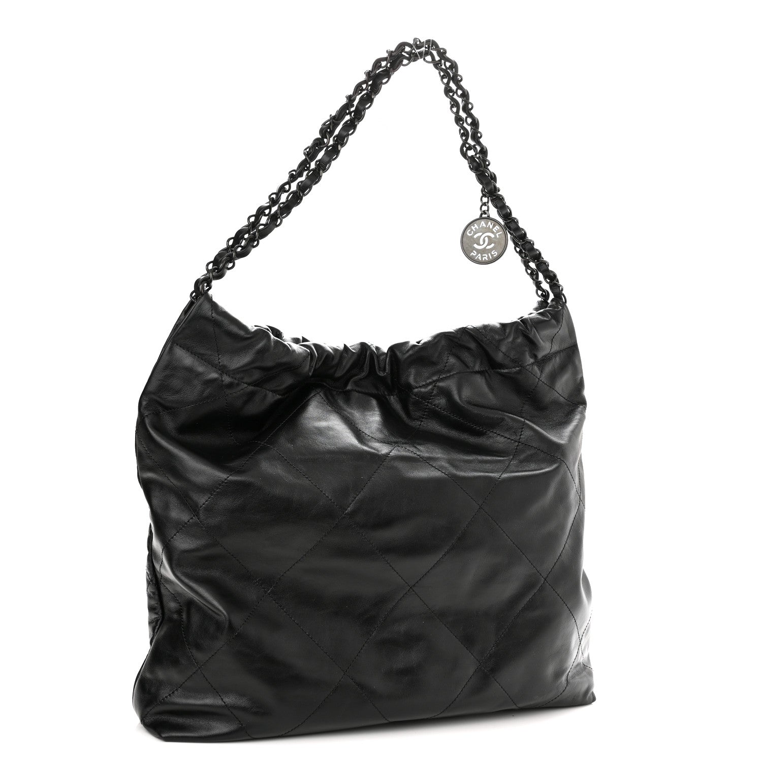 Chanel Shiny Calfskin Quilted Chanel 22 So Black 3 of 10
