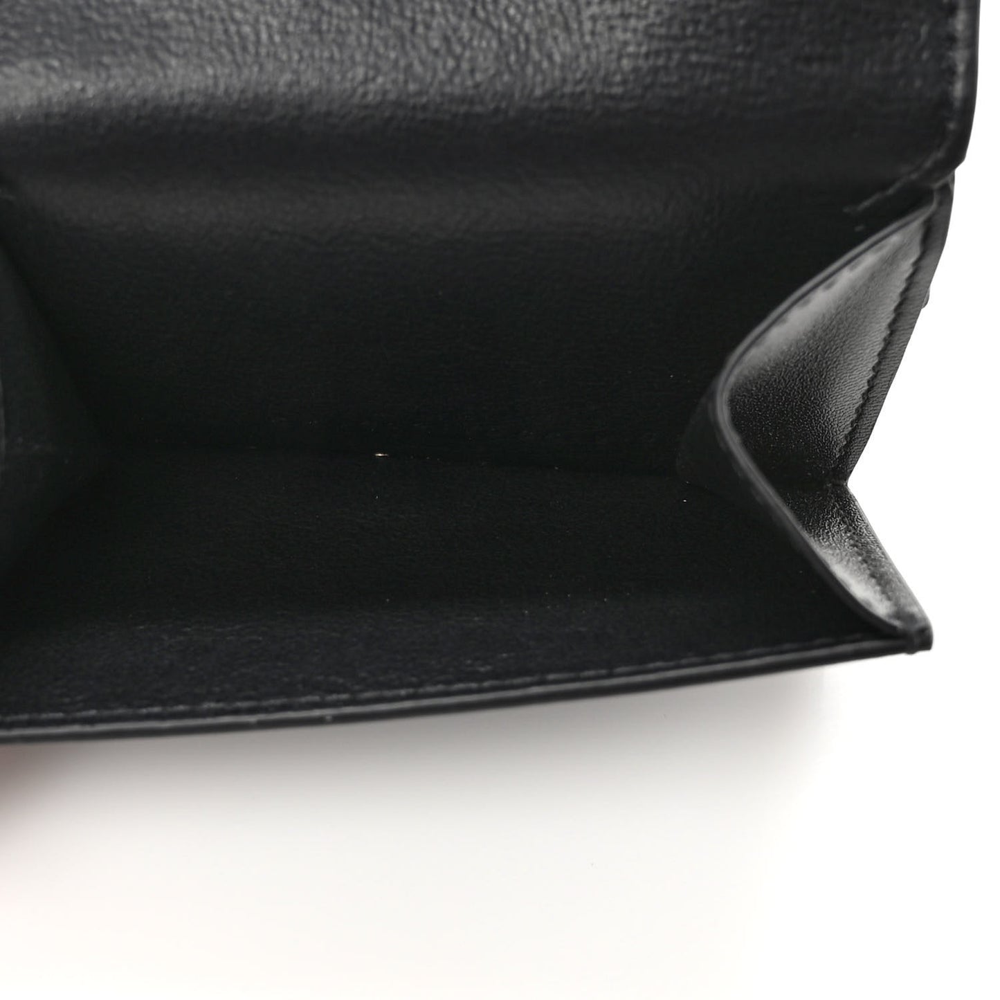 Smooth Calfskin 3D Logo Mini Cash Tri-Fold Wallet Black Red White