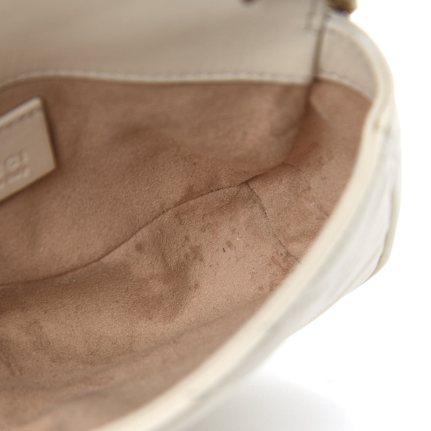 Calfskin Matelasse Super Mini GG Marmont Shoulder Bag White
