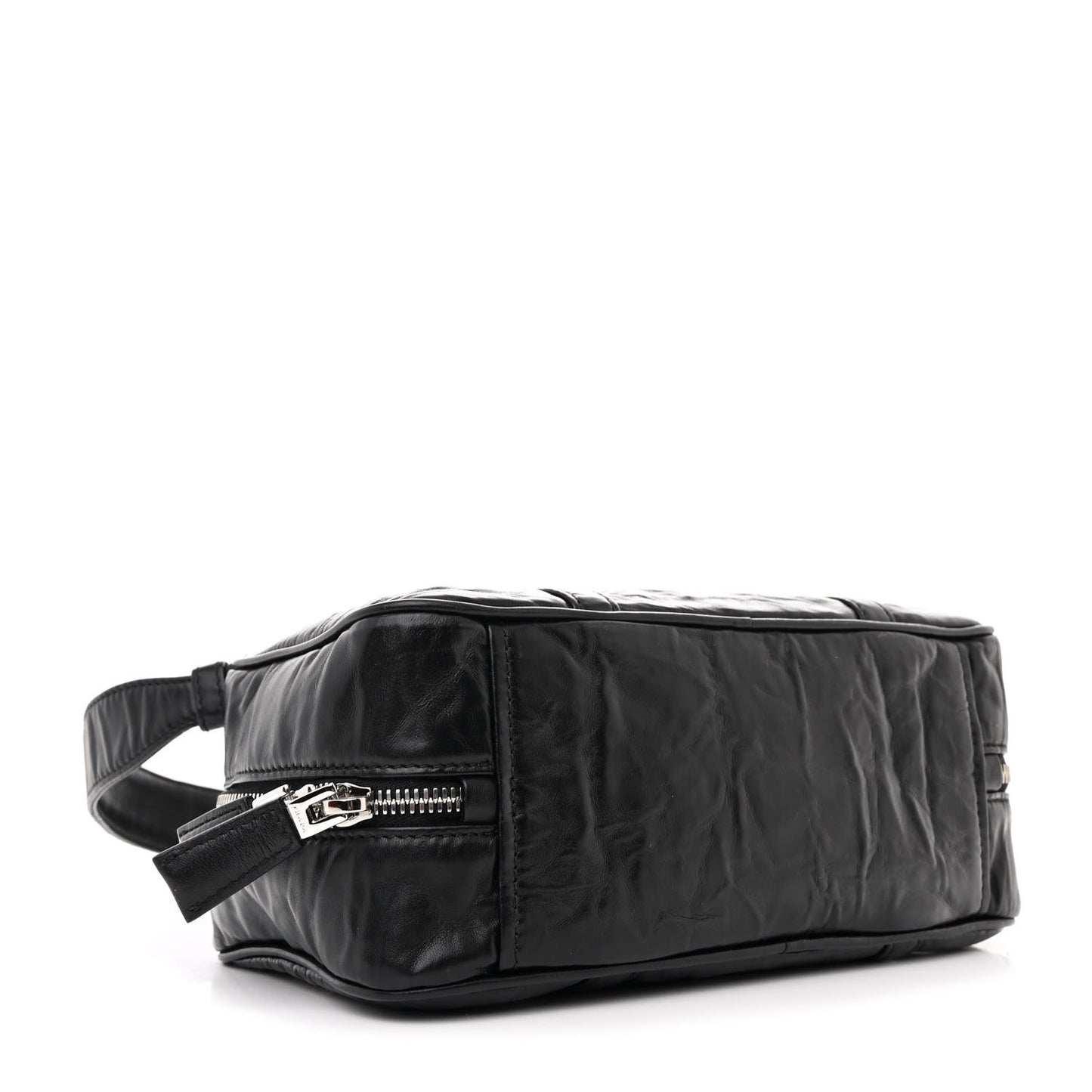 Nappa Antique Small Re-Edition 2001 Two Handle Crossbody Bag Black