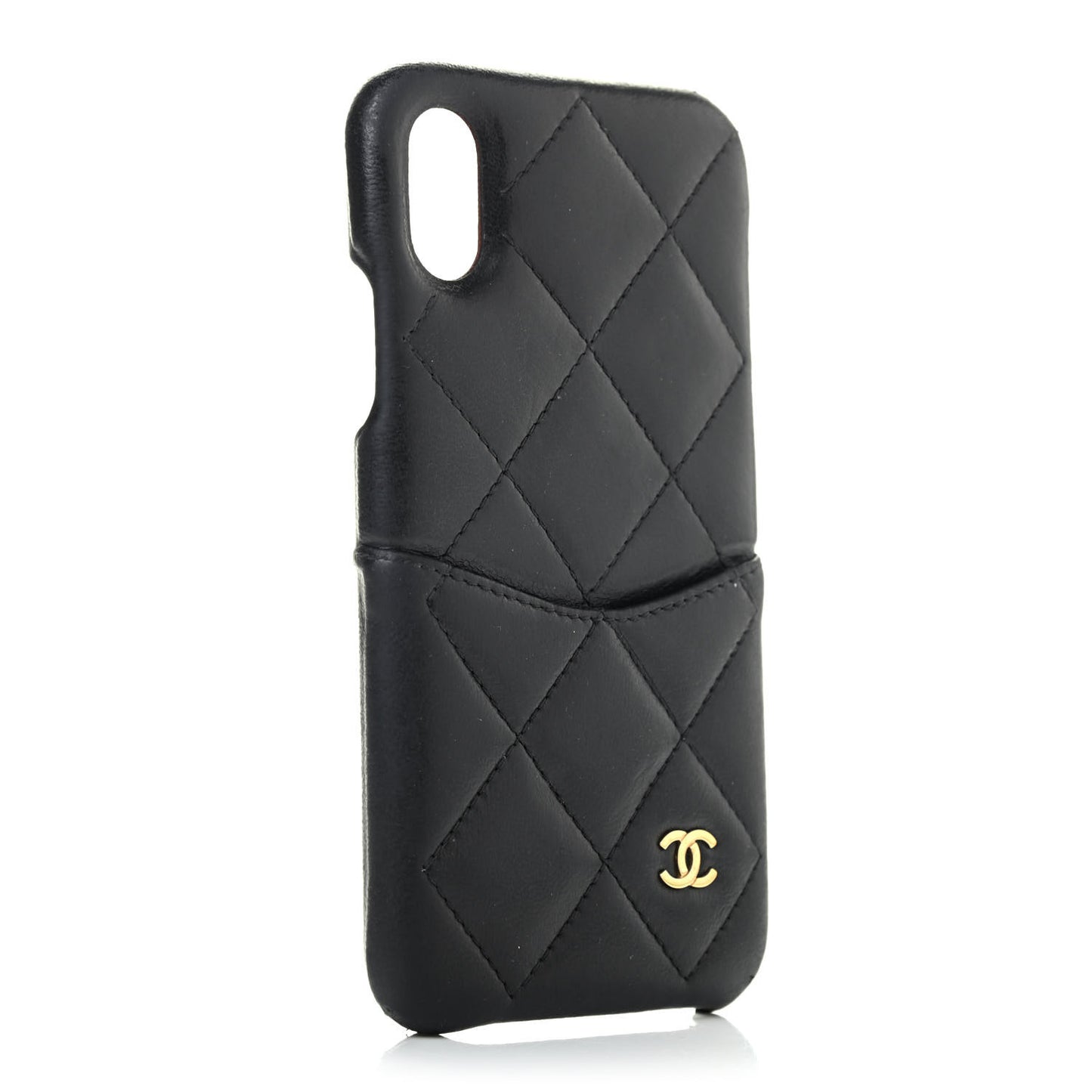Lambskin Quilted iPhone X Coco Tech Case Black