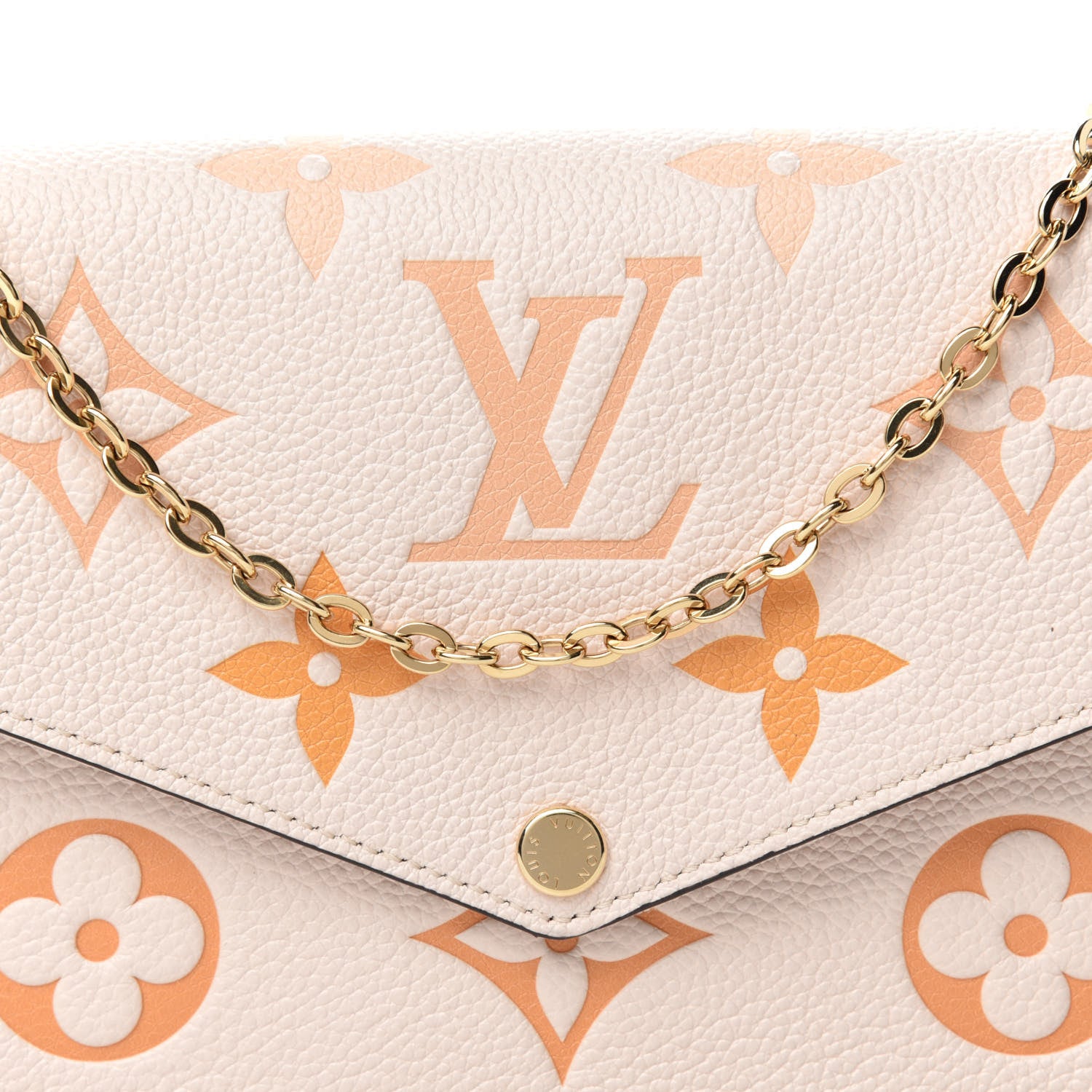Louis Vuitton Empreinte Monogram Giant By The Pool Felicie Pochette Chain Wallet Cream Saffron 11 of 11