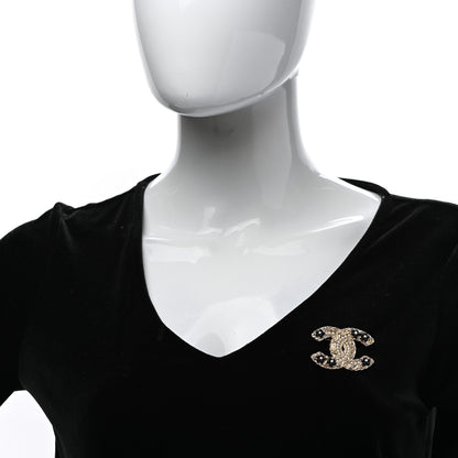 Chanel Pearl Resin Flower CC Brooch Black Gold 2 of 5
