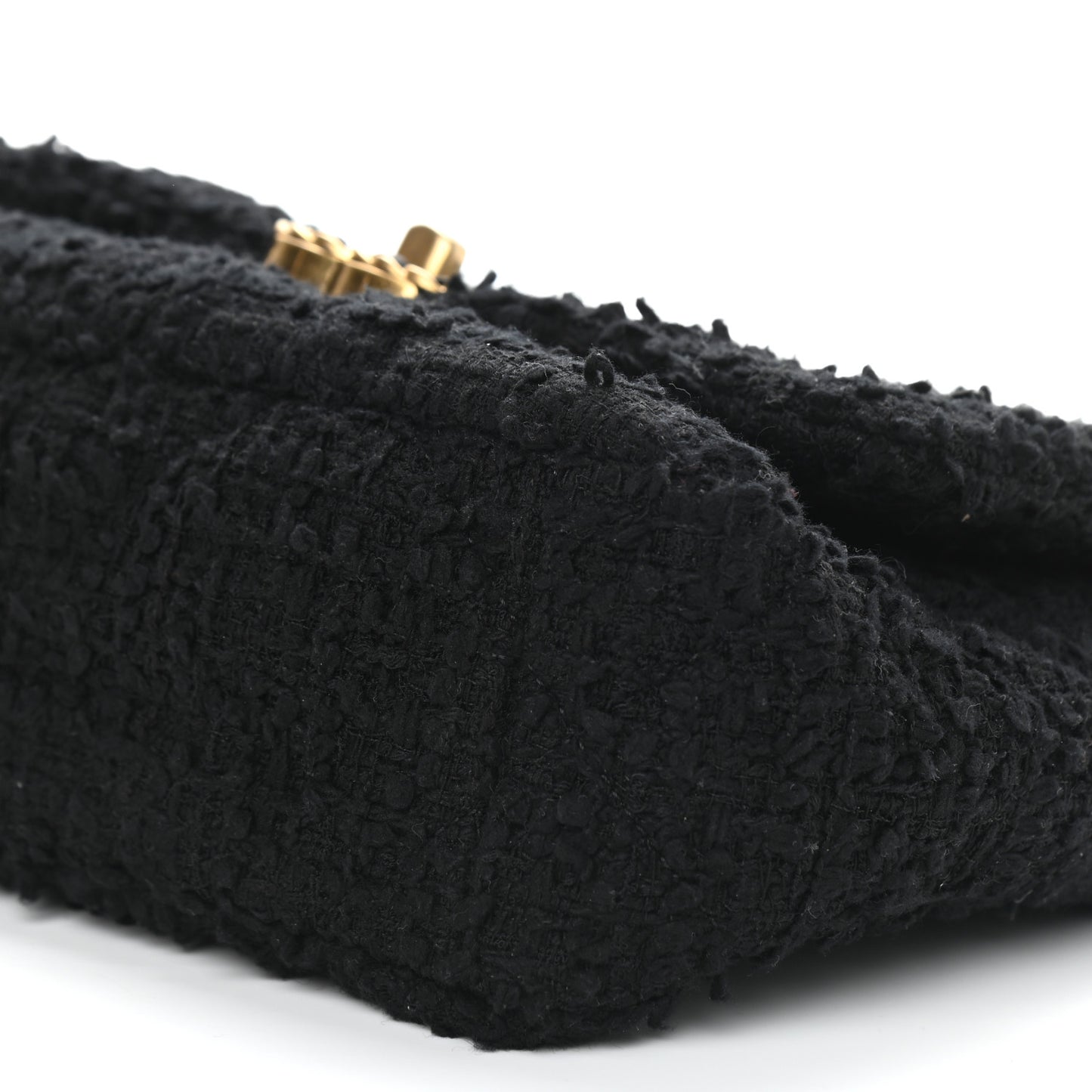 Tweed Quilted Medium Chanel 19 Flap Black