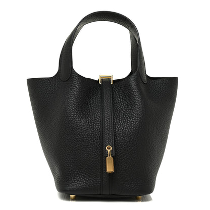 Hermes Taurillon Clemence Picotin Lock 18 PM Black 1 of 10
