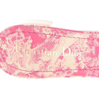 Christian Dior Cotton Toile de Jouy Embroidered Dway 55mm Slide Sandals 37 Off White Pink 7 of 8