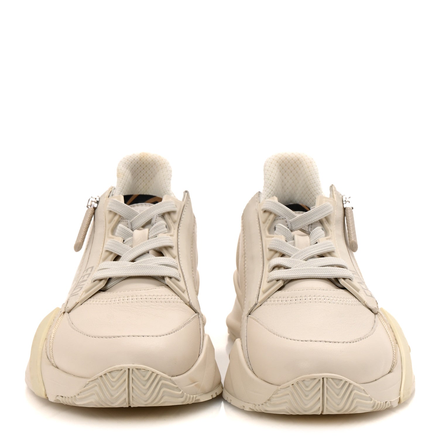 Fendi Calfskin Fabric FF Fendi Flow Low Top Sneakers 36 White 3 of 10