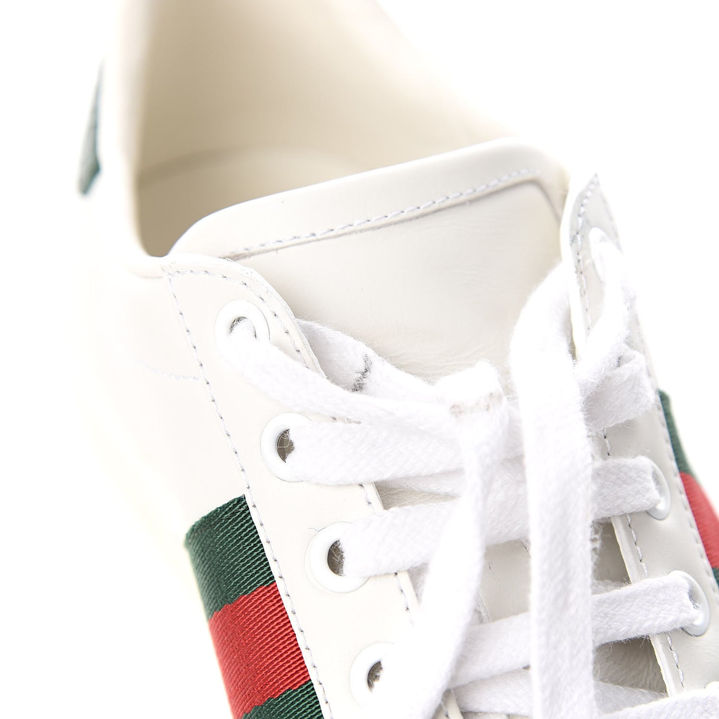 Calfskin Crocodile Web Ace Sneakers 36.5 White Green
