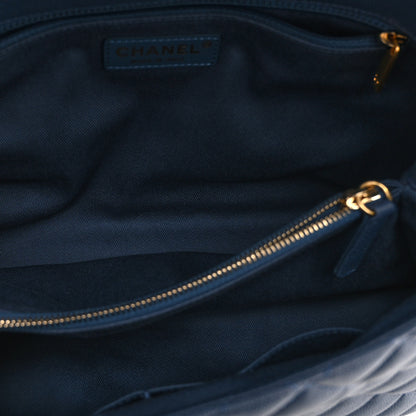Chanel Caviar Quilted Medium Coco Handle Flap Blue 5 of 12