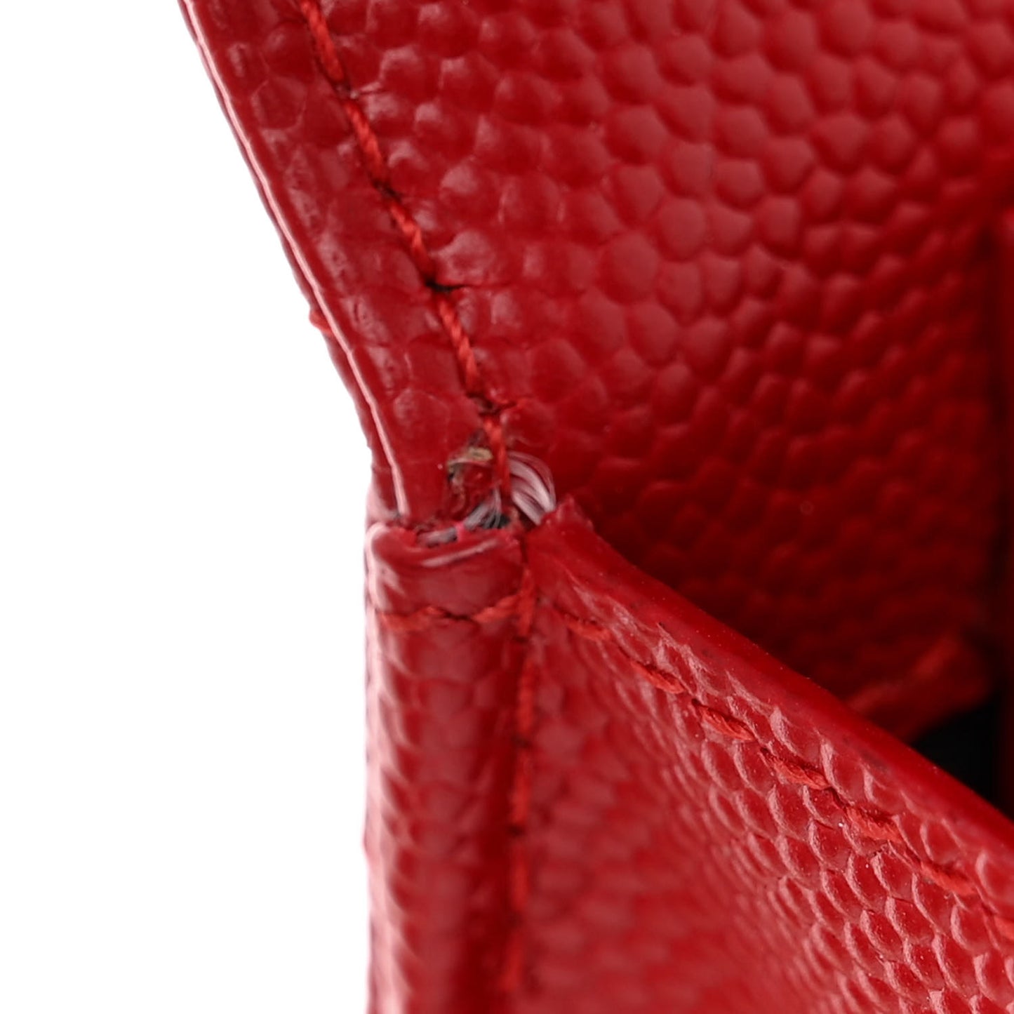 Grain De Poudre Matelasse Chevron Monogram Chain Wallet New Red