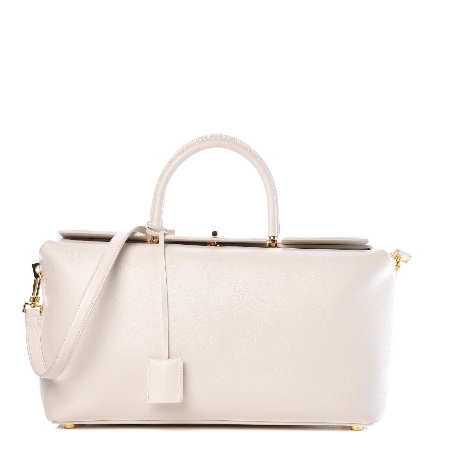 Tom Ford Calfskin Medium India Satchel Chalk 1 of 7