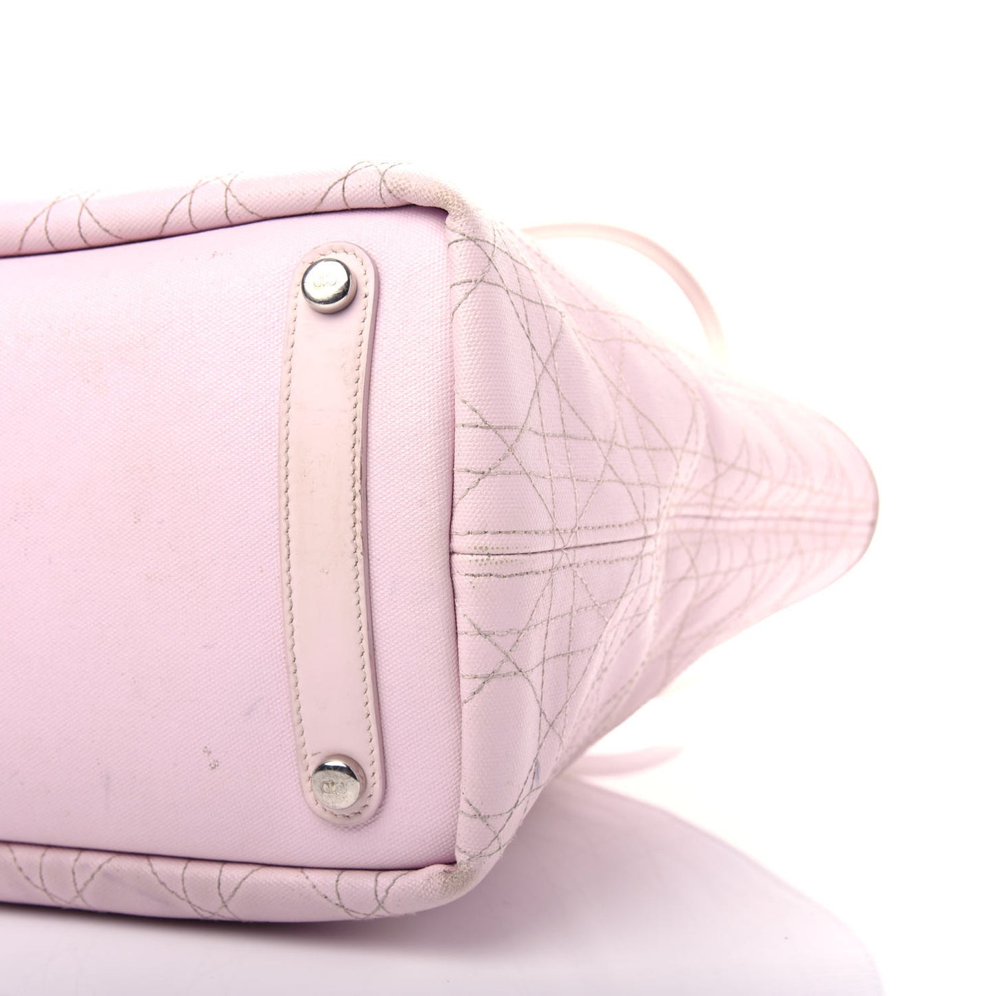 Coated Canvas Cannage Panarea Shopping Tote Pink