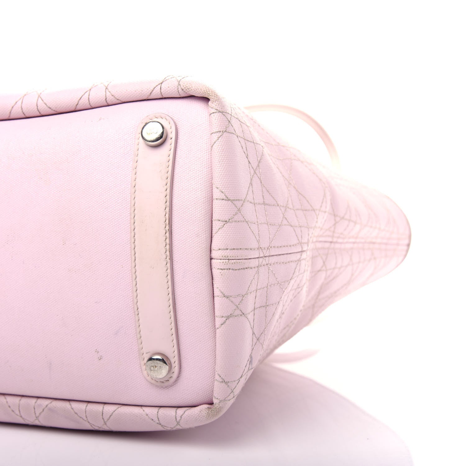 Christian Dior Coated Canvas Cannage Panarea Shopping Tote Pink 13 of 14