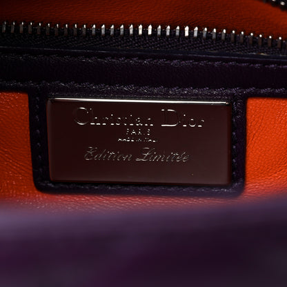 Christian Dior Lambskin Crocodile Medium Lady Dior Purple Orange 5 of 12