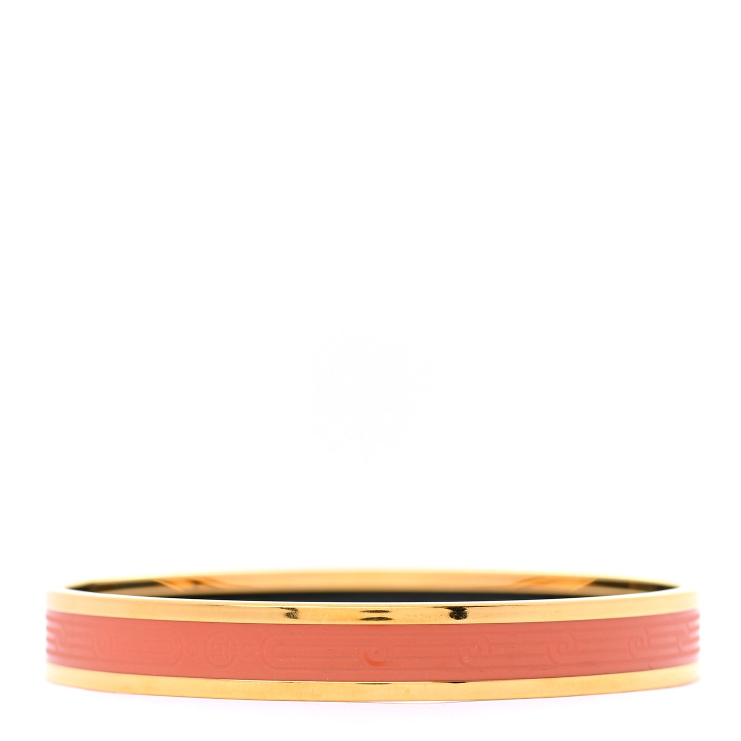 Enamel Printed Narrow Sellier Bracelet 65 Orange