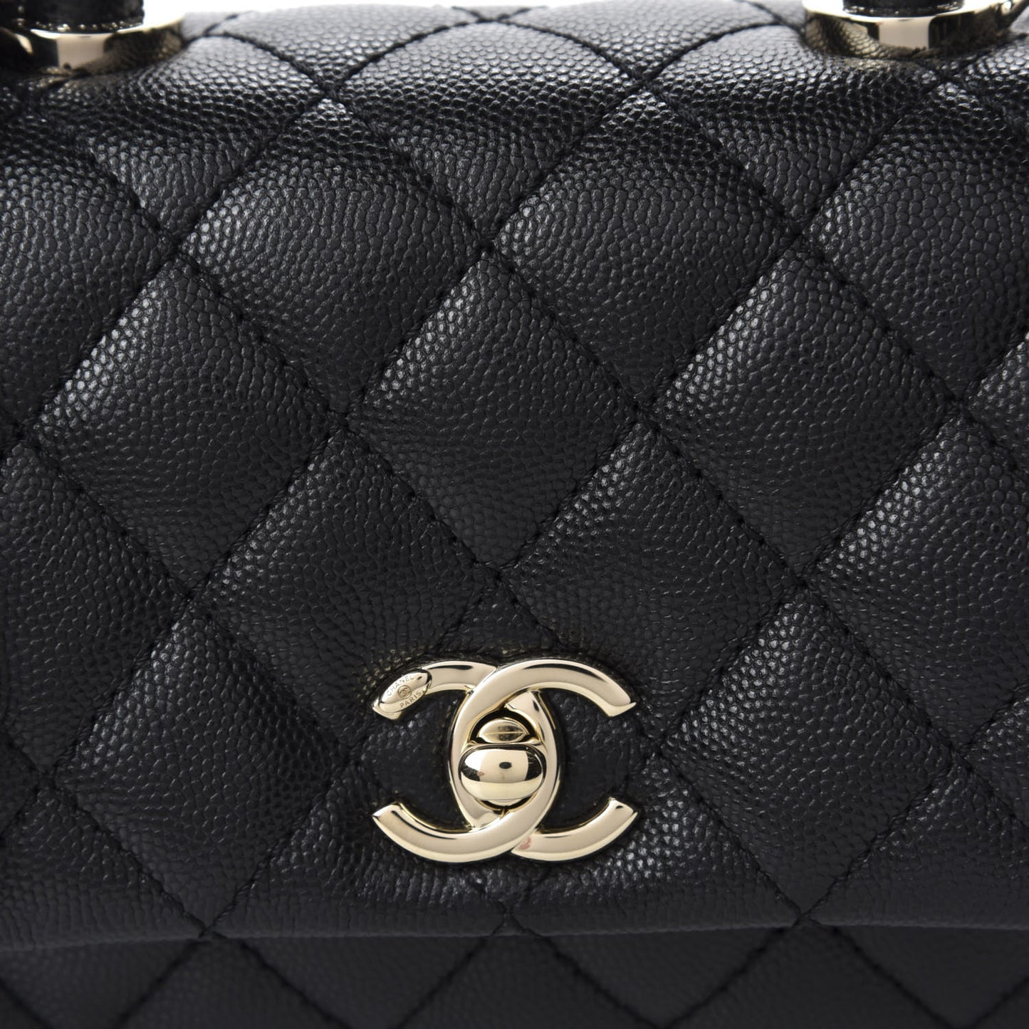 Caviar Quilted Extra Mini Coco Handle Flap Black