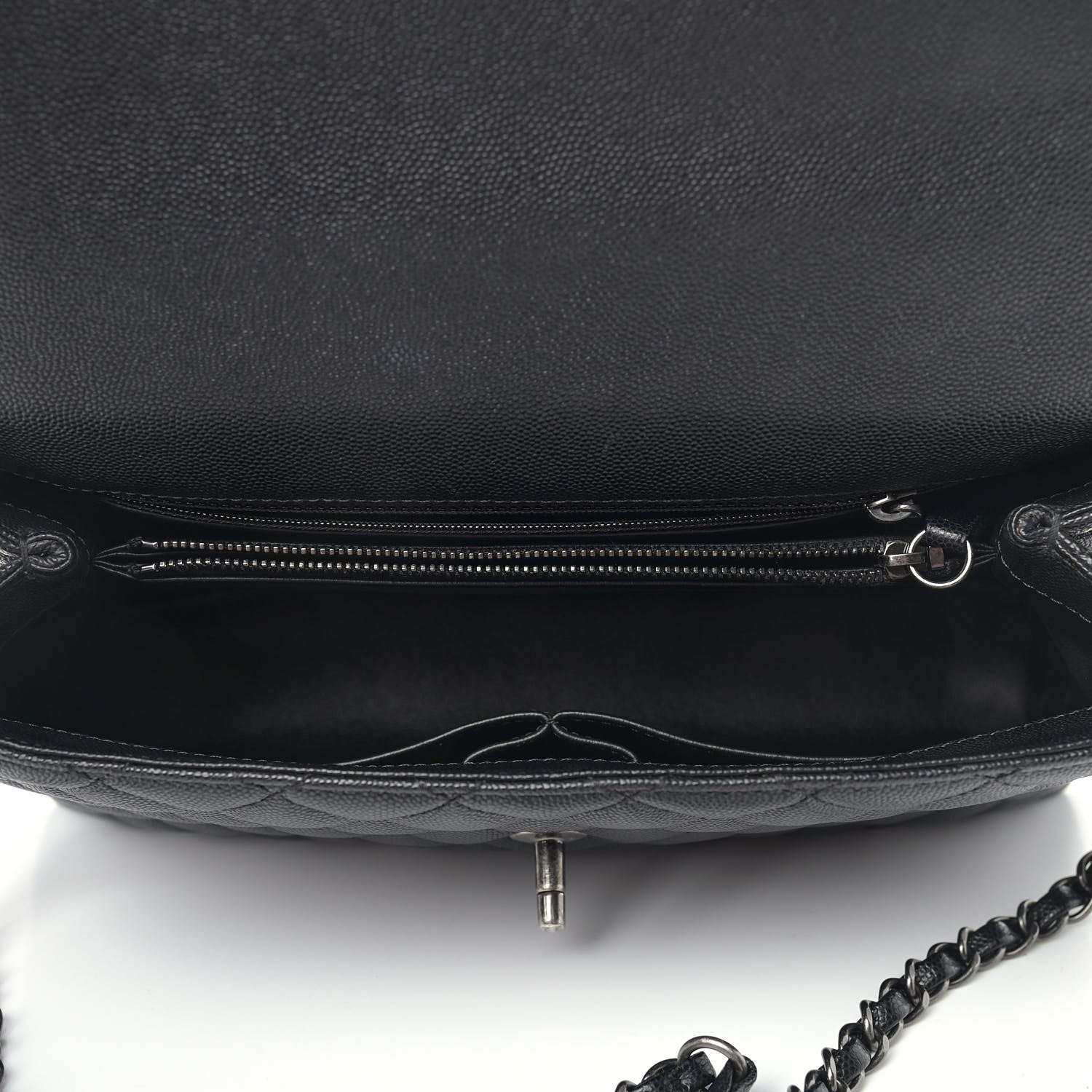 Chanel Caviar Lizard Quilted Small Coco Handle Flap Black 5 of 9