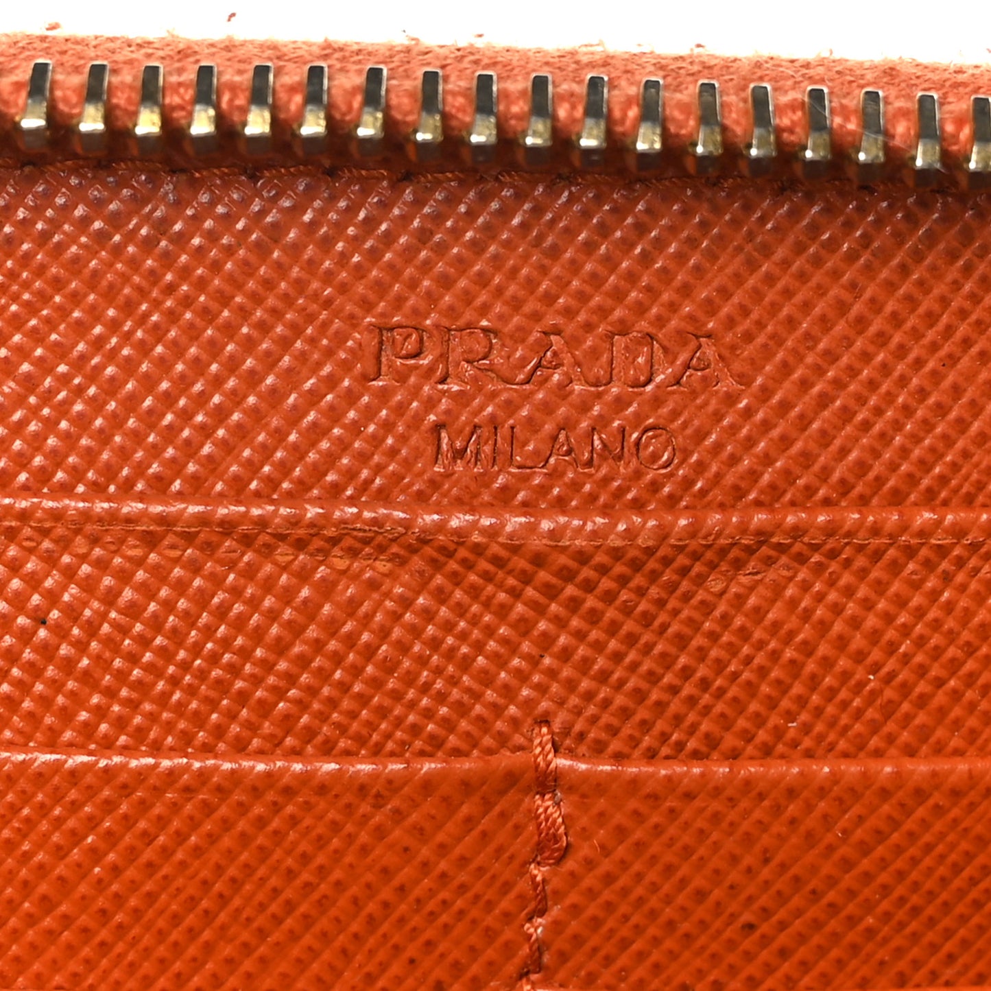 Saffiano Metal Zip Around Wallet Rame