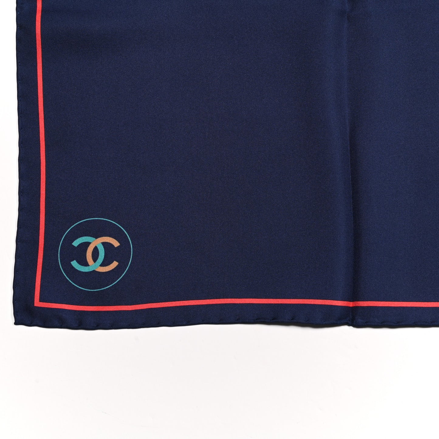 Silk CC Square Scarf Navy Multicolor