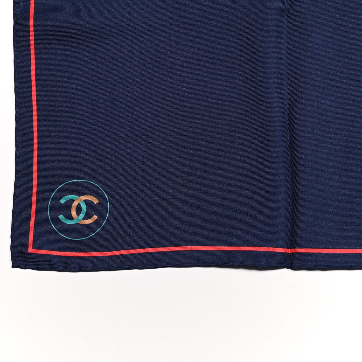 Chanel Silk CC Square Scarf Navy Multicolor 3 of 4