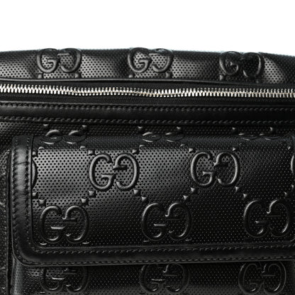 Gucci Calfskin GG Tennis Embossed Pocket Belt Bag Black 8 of 11