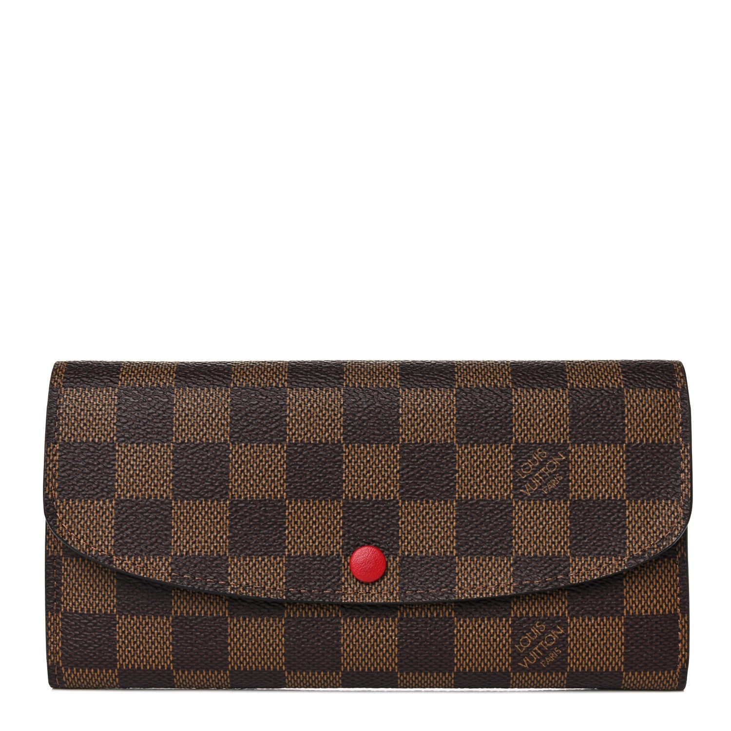 Louis Vuitton Damier Ebene Emilie Wallet Red 1 of 7
