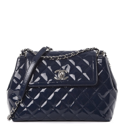 Chanel Patent Quilted Large Coco Shine Accordion Flap Navy 1 of 8