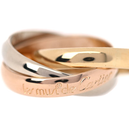 Cartier 18K Pink Yellow White Gold Classic Les Must De Cartier Trinity Ring 50 5.25 6 of 6