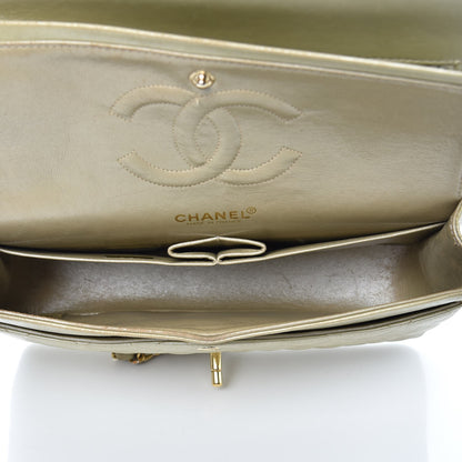 Chanel Metallic Lambskin Quilted Medium Double Flap Light Gold 5 of 22