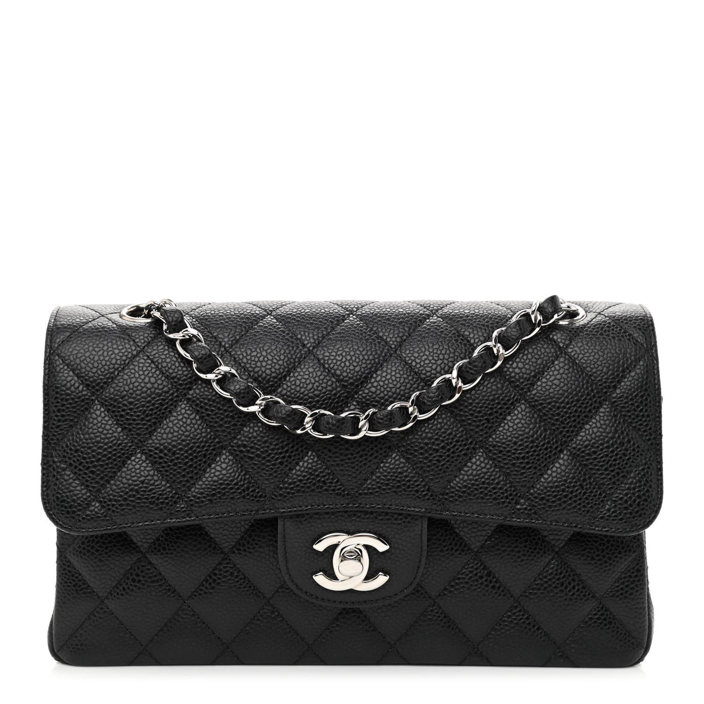 Caviar Quilted Small Double Flap Black