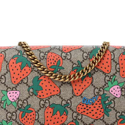 Gucci GG Supreme Monogram Strawberry Chain Wallet 10 of 10