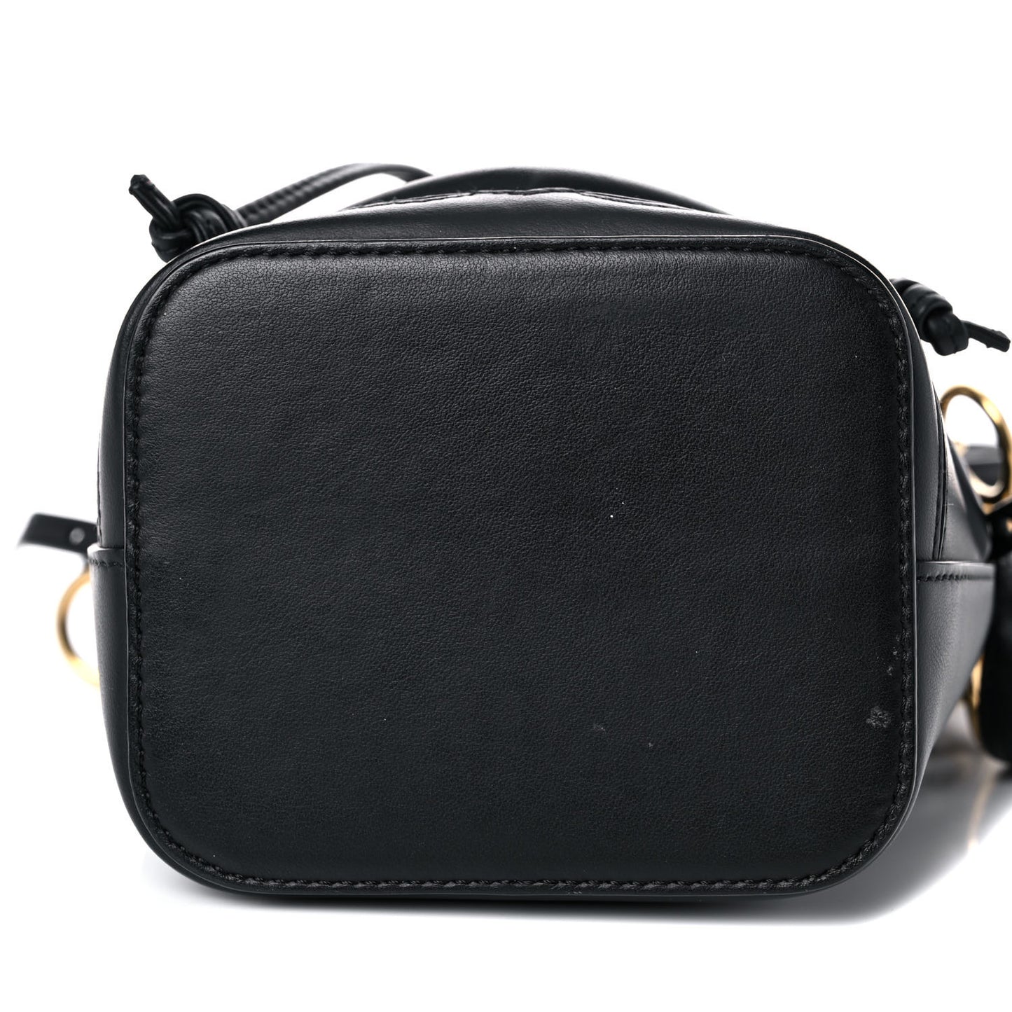 Vitello Century F is Fendi Eyebrow Monster Eyes Embossed Mini Mon Tresor Bucket Bag Black