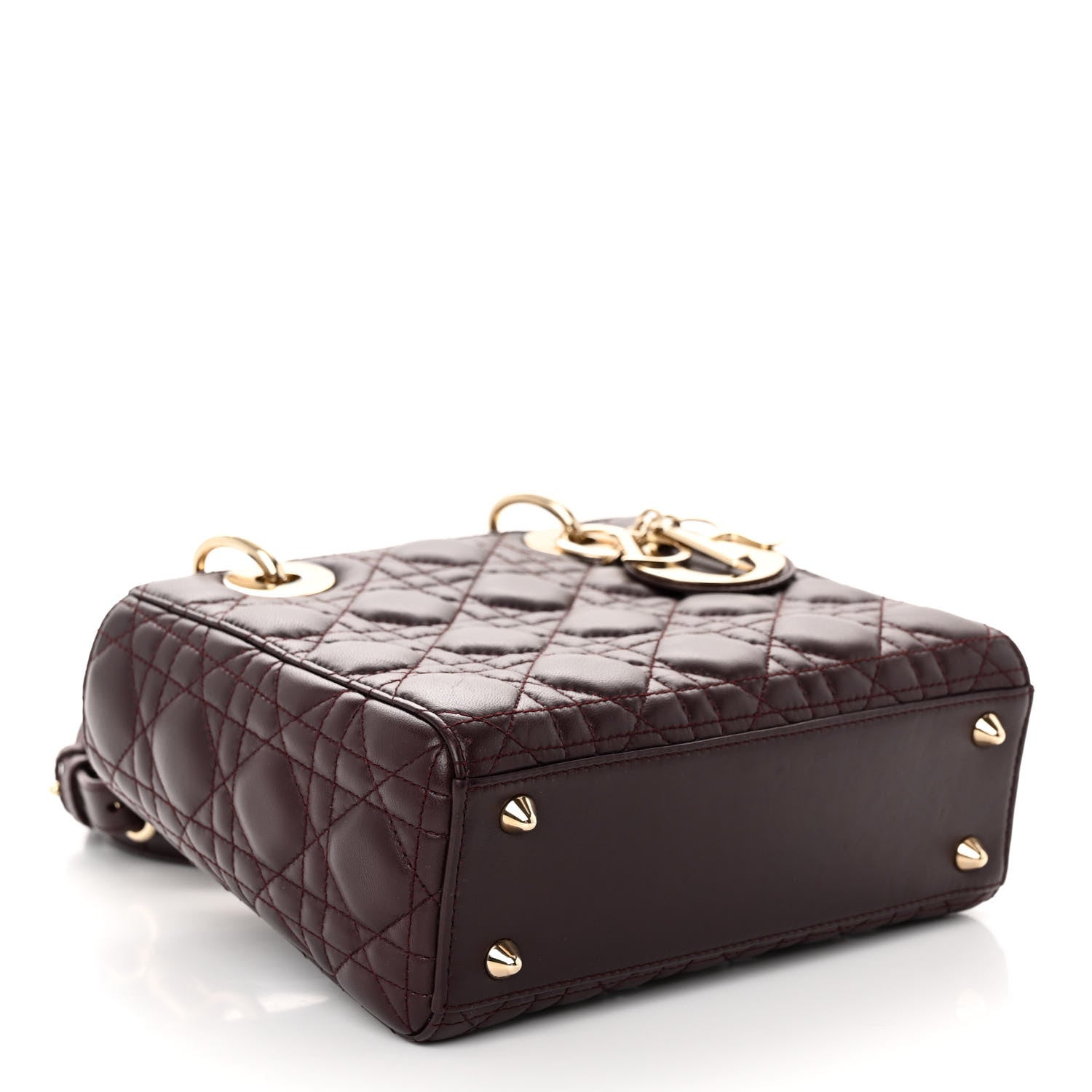 Christian Dior Lambskin Cannage Small Lucky Badges My Lady Dior Burgundy 4 of 10