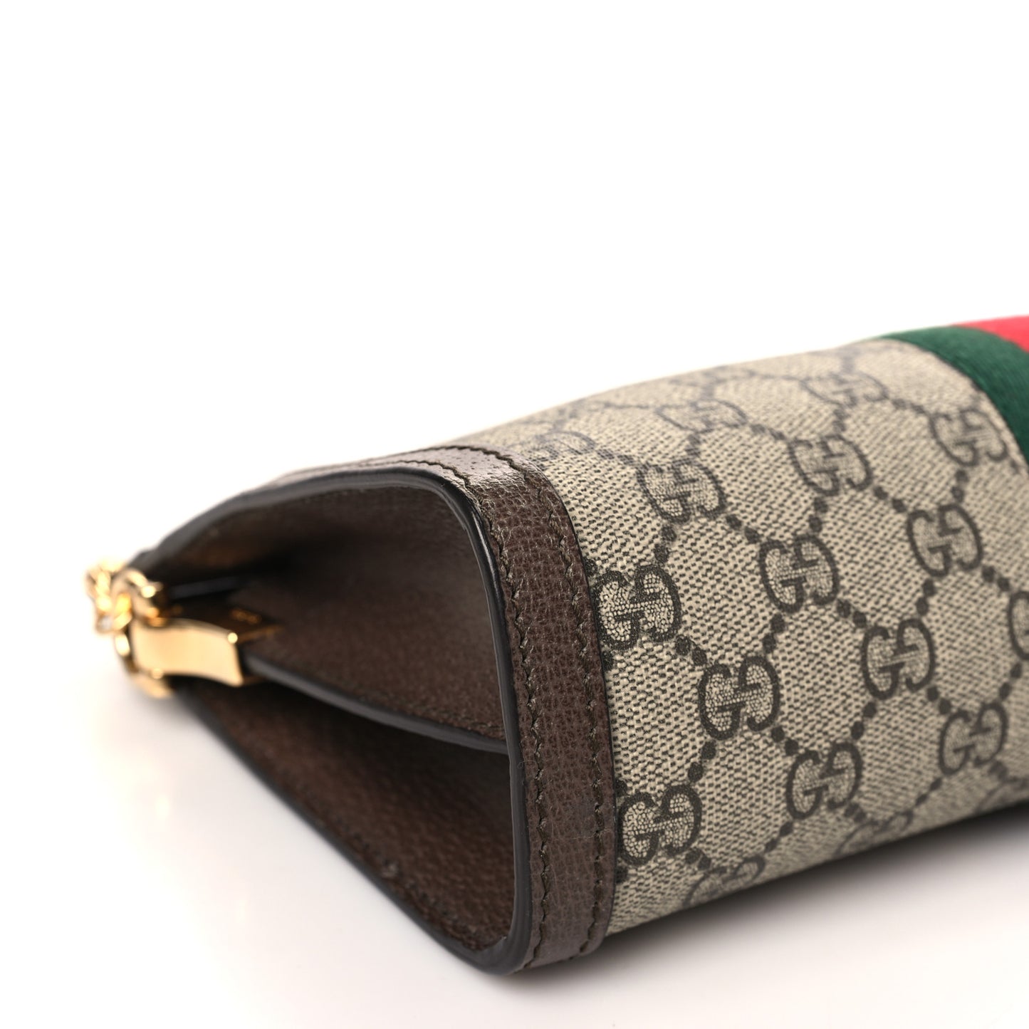 GG Supreme Monogram Web Small Ophidia Chain Shoulder Bag Brown