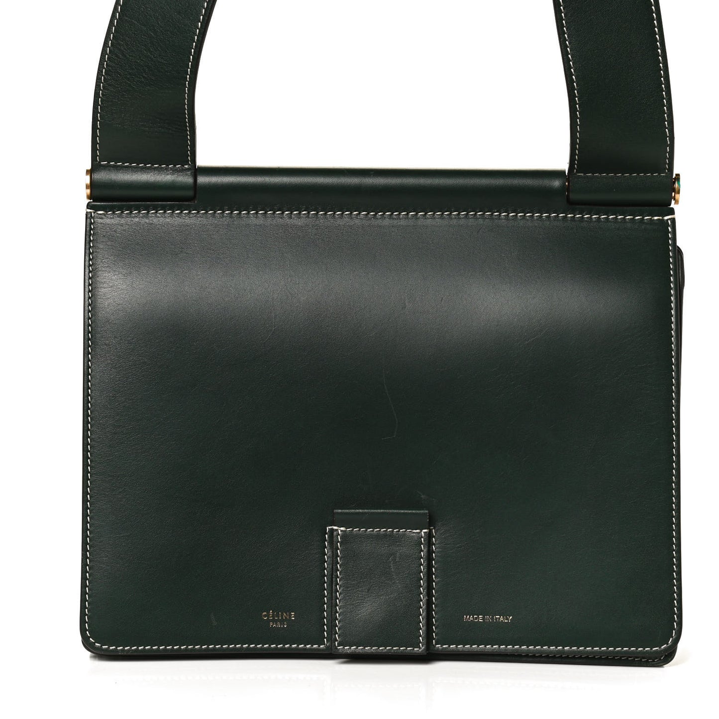 Calfskin Small Tab Shoulder Bag Dark Green