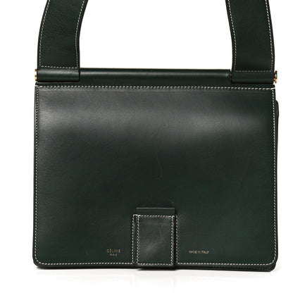 Celine Calfskin Small Tab Shoulder Bag Dark Green 10 of 12