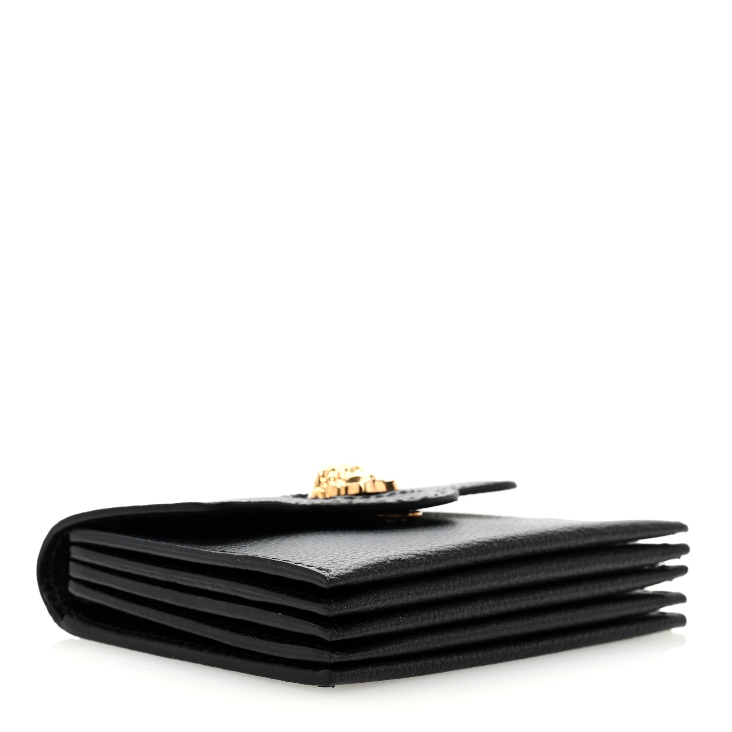 Versace Grained Calfskin Medusa Gusset Holder Wallet Black 4 of 6