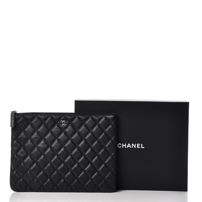 Chanel Metallic Caviar Quilted Medium Cosmetic Case Black 10 of 10