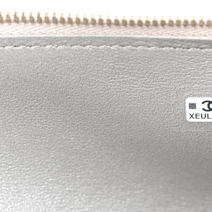 Chanel Lizard Embossed Calfskin Top Handle Slim Vanity With Chain Silvery 6 of 10