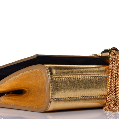 Saint Laurent Metallic Calfskin Small Classic Monogram Kate Tassel Satchel Gold 7 of 8