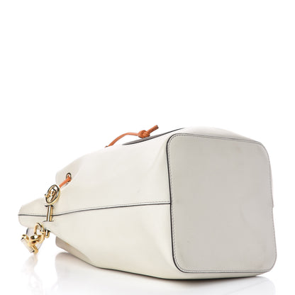 Fendi Vitello Grace Century F is Fendi Stamp Patch Bi-Color Grande Mon Tresor Bucket Bag White Ice Aranciata Maya 4 of 12