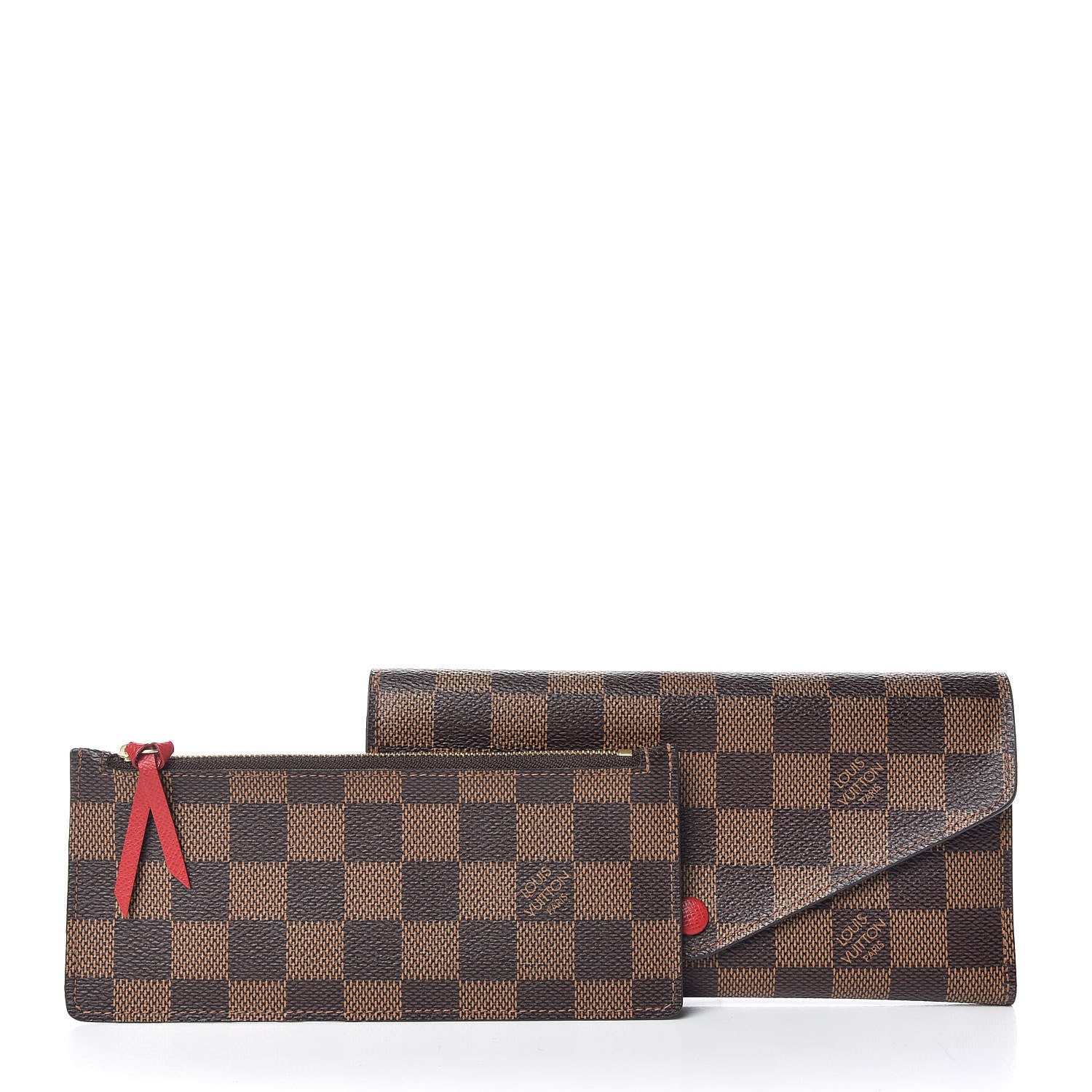 Louis Vuitton Damier Ebene Josephine Wallet Red 8 of 9