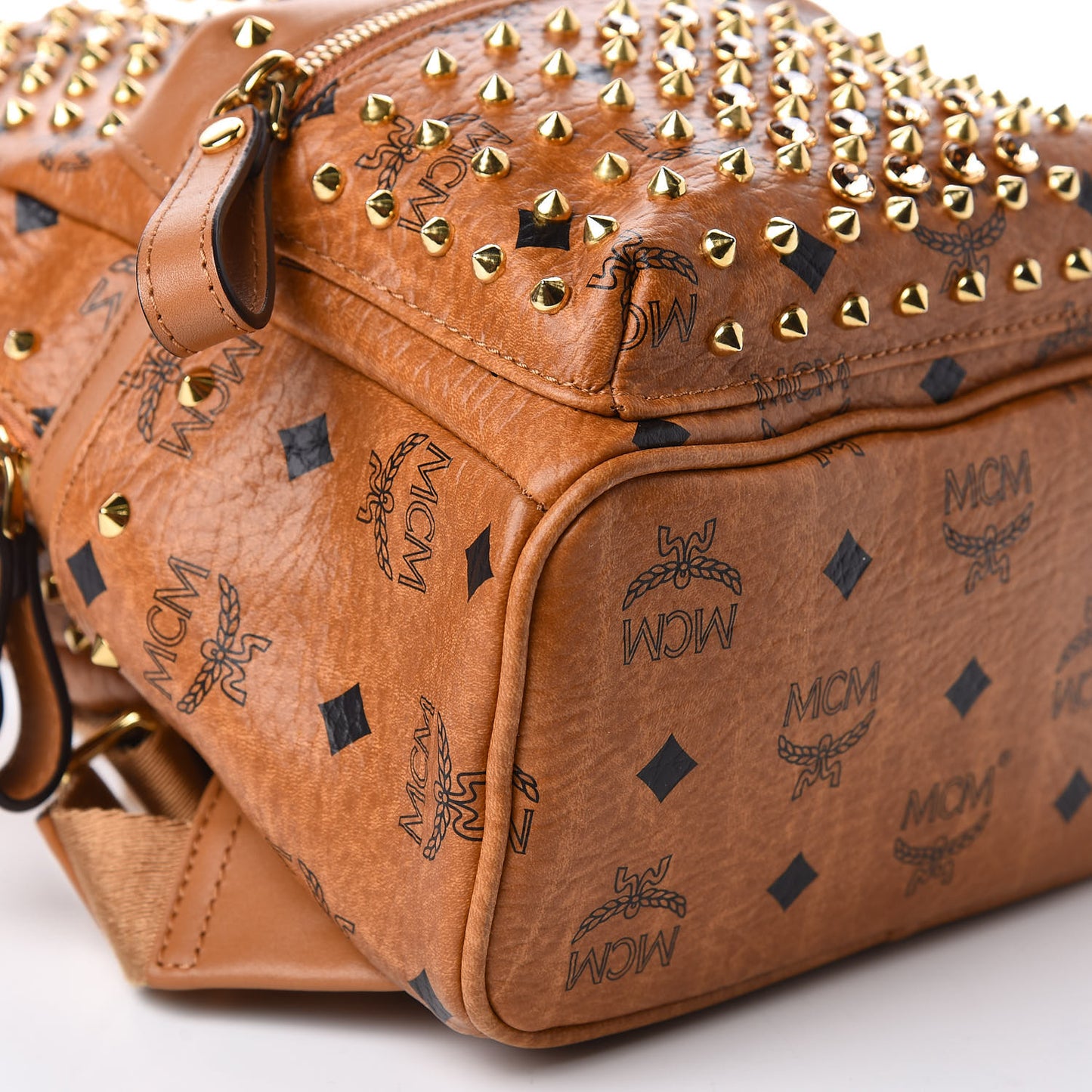 Visetos Swarovski Mini Stark Diamond Backpack Cognac