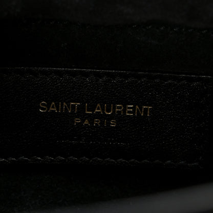 Saint Laurent Calfskin Crocodile Embossed Large Monogram Sunset Black 6 of 12