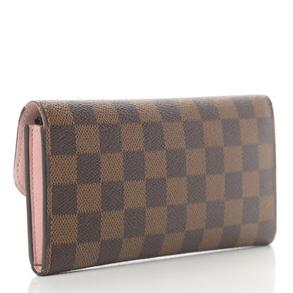 Louis Vuitton Damier Ebene Emilie Wallet Rose Ballerine 3 of 10