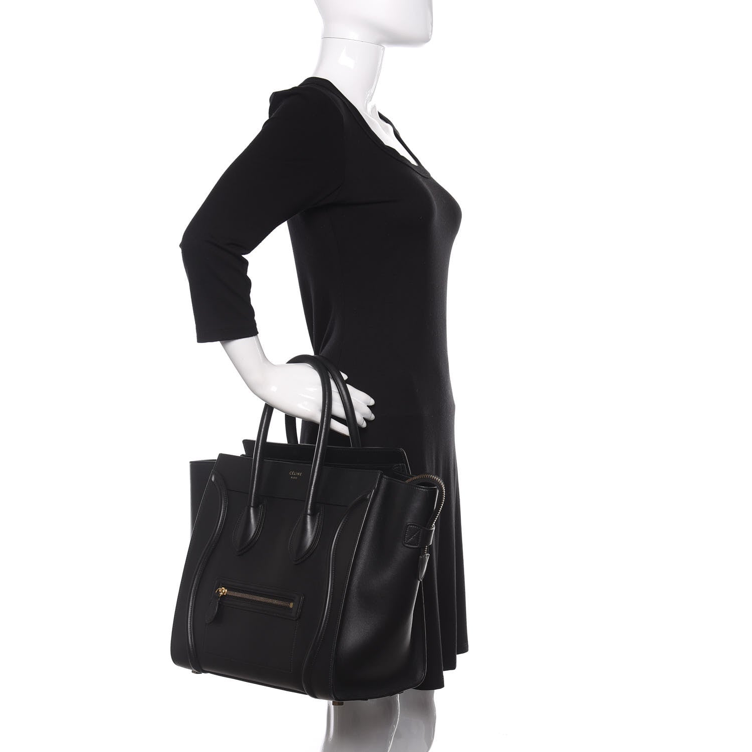 Celine Smooth Calfskin Mini Luggage Black 2 of 11
