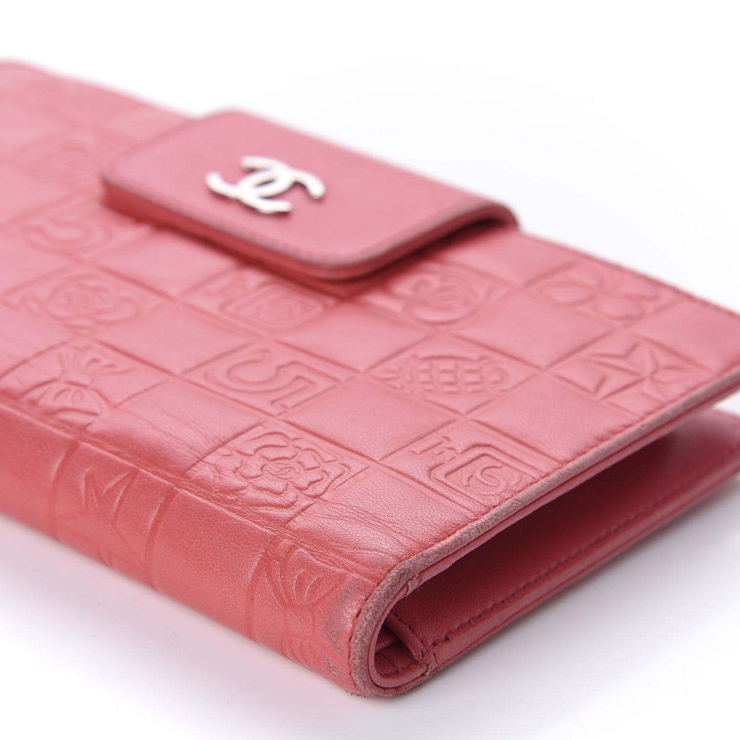 Lambskin Lucky Symbols French Flap Wallet Pink
