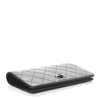 Chanel Patent Crumpled Calfskin Quilted Yen Reissue Wallet So Black 4 of 9