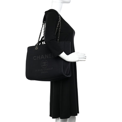 Chanel Mixed Fibers Small Deauville Tote Black 2 of 12